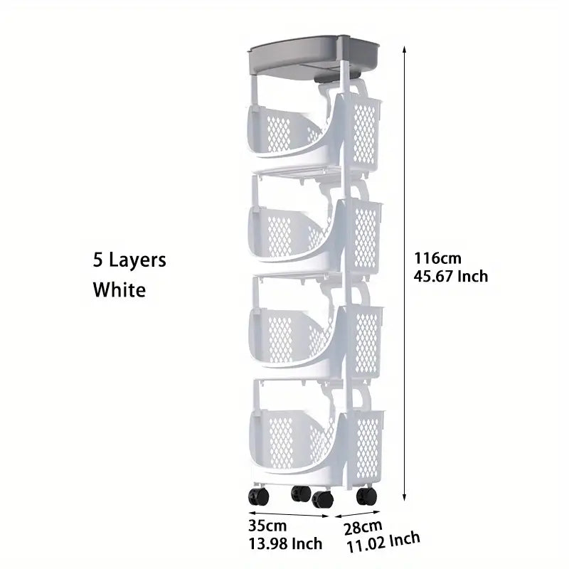 Mobile Storage Cart for Kitchen, Living Room, Bathroom