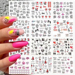 Geometrics Blue Flower Leaves Water Decals Stickers Special Floral Transfer Slider For Nails Decoration Nail Art Stickers Black White Flower Palm Leaf Nail Self-Adhesive Decals Nail Stickers Water Transfer Fresh Nail Decals for Nail Art Butterfly Palm