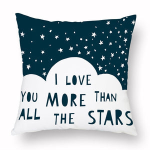 Geometry Cushion Cover Trees Cactus Bear Star Pattern Cushion Cover Pillowcase Cotton Pillow Sofa Throw White Printed Print Decorative Pillow Covers For Sofa Bed Sweet Home Decor Case 45x45CM