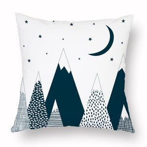Geometry Cushion Cover Trees Cactus Bear Star Pattern Cushion Cover Pillowcase Cotton Pillow Sofa Throw White Printed Print Decorative Pillow Covers For Sofa Bed Sweet Home Decor Case 45x45CM