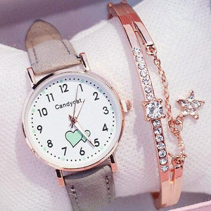 Girl Cute Watch Analog Childrens Quartz Comfortable Watch Girl Elementary School Fashion Girl Analog Watch Unisex Wrist Watches Stainless Steel Dial Leather Strap Watches Quartz Fashion Watch