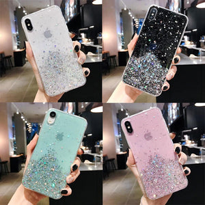 Glitter Luxury Soft Phone Case For iPhone 13 mini 12 Pro 11 ProMax For iPhone XR XS Max X 8 7 6s 6 Plus Back Cover Case Fashion Glitter Silicone Clear Shiny Sparkly Soft Flexible Shock-Absorbing Slim Protective Case