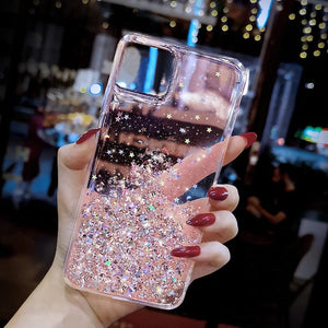 Glitter Luxury Soft Phone Case For iPhone 13 mini 12 Pro 11 ProMax For iPhone XR XS Max X 8 7 6s 6 Plus Back Cover Case Fashion Glitter Silicone Clear Shiny Sparkly Soft Flexible Shock-Absorbing Slim Protective Case