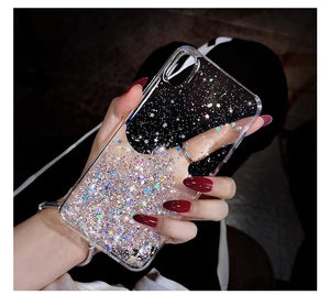 Glitter Luxury Soft Phone Case For iPhone 13 mini 12 Pro 11 ProMax For iPhone XR XS Max X 8 7 6s 6 Plus Back Cover Case Fashion Glitter Silicone Clear Shiny Sparkly Soft Flexible Shock-Absorbing Slim Protective Case