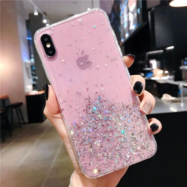Glitter Luxury Soft Phone Case For iPhone 13 mini 12 Pro 11 ProMax For iPhone XR XS Max X 8 7 6s 6 Plus Back Cover Case Fashion Glitter Silicone Clear Shiny Sparkly Soft Flexible Shock-Absorbing Slim Protective Case
