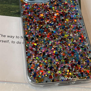 Glitter Sequins Slim Phone Case For iPhone 11 12 13 X XR XS Max 7 8 Plus Shining Clear Soft Silicone Cover Glitter Camera Lens Case, Cute Shiny Diamond Slim Clear Back Cover and Matte Cushioned Silicone Shockproof Case