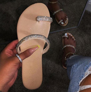 Glitter Slippers Women Summer Sandals Fashion Bling Candy Color Flip Flops Beach Diamond Flat Outdoor Sandals Slip On Sandals Slide Glitter Bling Casual Sandal Flat Open Toe Sparkle Slides