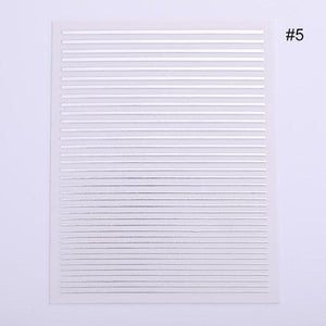 Gold 3D Nail Sticker Curve Stripe Lines Nails Stickers Gradient Adhesive Striping Tape Nail Foil Nail Art Stickers Decals Silver Strip Line Nail Decal Self-Adhesive 3D Wave Decal Decoration Metallic Curve Design Decoration for Women Girls