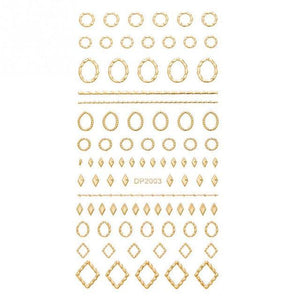 Gold 3D Nail Sticker Curve Stripe Lines Nails Stickers Gradient Adhesive Striping Tape Nail Foil Nail Art Stickers Decals Silver Strip Line Nail Decal Self-Adhesive 3D Wave Decal Decoration Metallic Curve Design Decoration for Women Girls