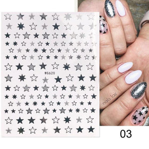Gold Christmas Snowflake 3D Nail Stickers Sparkly Iridescent Silver Xmas Tree Elk Deer Transfer Sliders Winter Nails Accessories Design Decor Tip Transfer Nail Decals Sticker For Pretty Girl Self-Adhesive Nail Decals Designer Nail Stickers