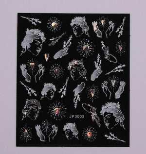 Gold Christmas Snowflake 3D Nail Stickers Sparkly Iridescent Silver Xmas Tree Elk Deer Transfer Sliders Winter Nails Accessories Design Decor Tip Transfer Nail Decals Sticker For Pretty Girl Self-Adhesive Nail Decals Designer Nail Stickers
