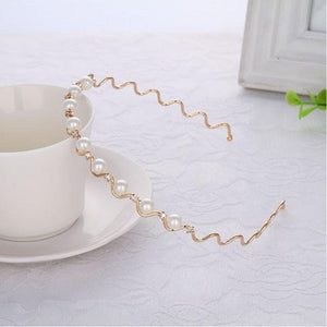 Gold Metal Hairbands For Women Hair Accessories Designer Band Hoops Wedding Pearl Headband Metal Bridal Headwear Bands