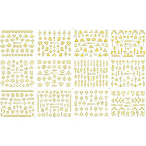 Gold Moon Star 3D Nail Stickers Ultra-thin Adhesive Decals Nail Art Decorations Stamping Manicure Nails Stickers Tool 3d Nail Decal Stickers Manicure Nail Art Decoration Accessories Holographic Old English Character Nail Self-Adhesive Sticker