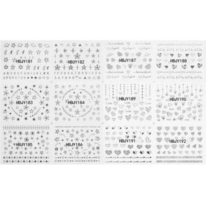 Gold Moon Star 3D Nail Stickers Ultra-thin Adhesive Decals Nail Art Decorations Stamping Manicure Nails Stickers Tool 3d Nail Decal Stickers Manicure Nail Art Decoration Accessories Holographic Old English Character Nail Self-Adhesive Sticker