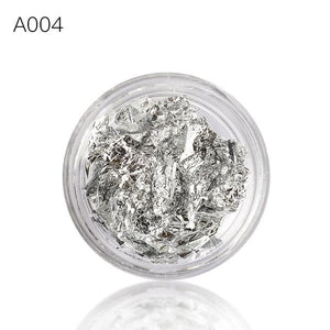Gold Silver Irregular Aluminum Foil Paper Nail Art Sticker 3D Glitter Manicure UV Gel Polish Nail Decoration Tools Decoration Stickers Decoration New Gold Nail Transfer Foils for Nail Arts Nails Supply Holographic Effect Nail Art Foil Stickers
