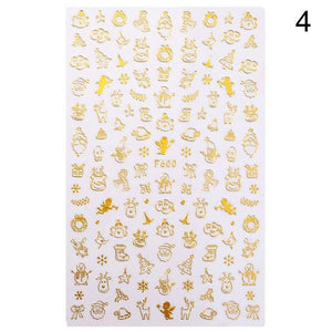 Gold Silver White Snowflakes 3D Nail Stickers Iridescent Self Adhesive Transfer Decals Manicures Art Decoration Slider  Nails Decals Sticker Hot Sexy Girl Tip Back Glue Decal Cool Lollipop Self Adhesive Acrylic Tips Tool Decoration