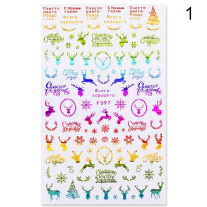 Gold Silver White Snowflakes 3D Nail Stickers Iridescent Self Adhesive Transfer Decals Manicures Art Decoration Slider  Nails Decals Sticker Hot Sexy Girl Tip Back Glue Decal Cool Lollipop Self Adhesive Acrylic Tips Tool Decoration