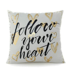 Golden Love Leaves Bronzing Cushion Decorative Pillow Black And Gold Pillow Cover Home Pillowcases Velvet Home Decor Sofa Pillows Cover 45x45CM