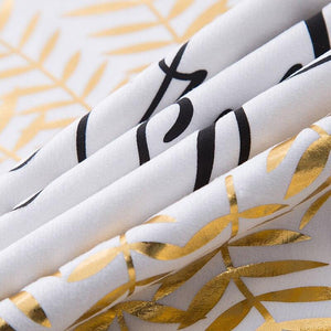 Golden Love Leaves Bronzing Cushion Decorative Pillow Black And Gold Pillow Cover Home Pillowcases Velvet Home Decor Sofa Pillows Cover 45x45CM