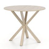 36 Inch Wood Dining Table with Intersecting Pedestal Base for 2-4 People-Gray