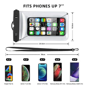 Gray Drop Resistant Waterproof Bag For Mobile Phones Under 6.9 Inches Plastic Mobile Phone Waterproof Case Diving Seal Phone Case Waterproof Pouch Phone  Underwater Case 35m