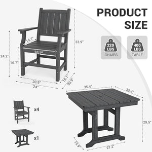 Corex HDPE Outdoor Dining Set, 6-Piece