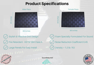 Grid Style Acoustic Foam Panels - Acoustic Foam Room Kits