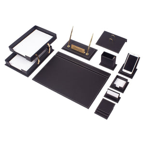 MOOG Luxury Desk Set - Double Document Tray- Brown - 13 PCS