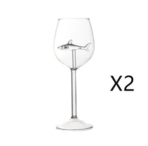 Shark Inside Red Wine Glass