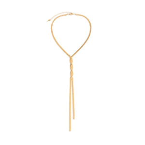 Ingemark Kpop Adjustable Flat Snake Long Chain Necklace for Women Wed Temperament Weave Link Choker Chest Neck Jewelry Gift New