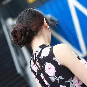 Hair Bun Extensions Messy Curly Elastic Hair Scrunchies Hairpieces Synthetic Chignon Donut Up-do Hair Pieces Clip in Hair Extension For Volumized Hair Buns For Girls