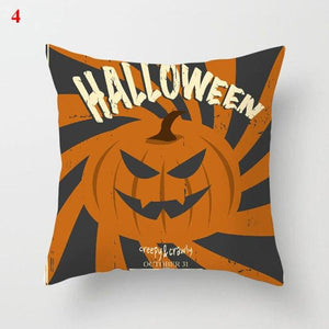 Halloween Cushion Cover Soft Linen Pillow Case Sofa Decoration Pumpkin Printed Pillow Case Orange And Black Pillow Cover For Living Room Car Pillowcase Home Supplies