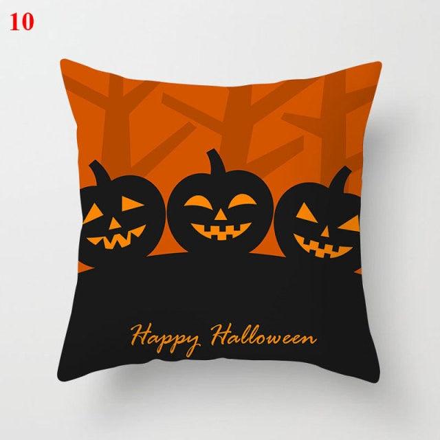 Halloween Cushion Cover Soft Linen Pillow Case Sofa Decoration Pumpkin Printed Pillow Case Orange And Black Pillow Cover For Living Room Car Pillowcase Home Supplies