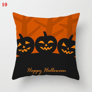 Halloween Cushion Cover Soft Linen Pillow Case Sofa Decoration Pumpkin Printed Pillow Case Orange And Black Pillow Cover For Living Room Car Pillowcase Home Supplies