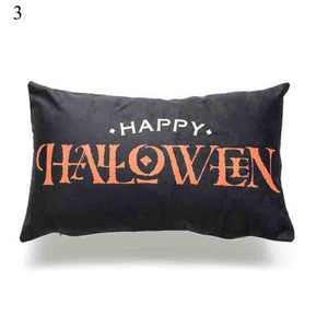 Halloween Cushion Cover Soft Linen Pillow Case Sofa Decoration Pumpkin Printed Pillow Case Orange And Black Pillow Cover For Living Room Car Pillowcase Home Supplies