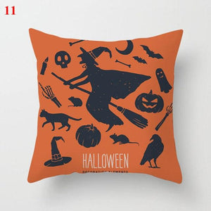 Halloween Cushion Cover Soft Linen Pillow Case Sofa Decoration Pumpkin Printed Pillow Case Orange And Black Pillow Cover For Living Room Car Pillowcase Home Supplies