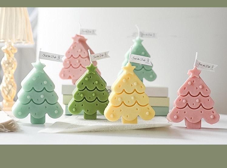 Handmade Creative Christmas Tree Scented Candles Christmas Tree Candles Christmas Gifts For Women Mom Girlfriend Christmas Scented Candles Home Decor Christmas Novelty Scented Candles Seasonal Celebration Candle Decoration Candle Gift