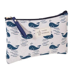 Handmade Retro Pencil Case Large Capacity Stationary Case Cool Stylish Printed Pouch For Office
