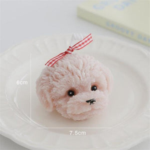 Handmade Scented Candles Creative Teddy Dog Candles Cute Bear Birthday Candles Bear Shaped Cool Candles Scented Funky Candles Aesthetic Candles Birthday Cake Decoration Cake Topper Decor For Baby ShoweAromatherapy Teddy Bear Shape Candle Gift