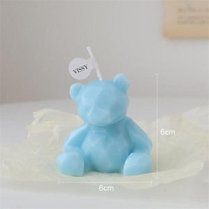 Handmade Scented Candles Creative Teddy Dog Candles Cute Bear Birthday Candles Bear Shaped Cool Candles Scented Funky Candles Aesthetic Candles Birthday Cake Decoration Cake Topper Decor For Baby ShoweAromatherapy Teddy Bear Shape Candle Gift