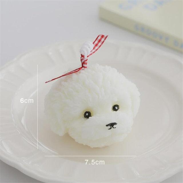 Handmade Scented Candles Creative Teddy Dog Candles Cute Bear Birthday Candles Bear Shaped Cool Candles Scented Funky Candles Aesthetic Candles Birthday Cake Decoration Cake Topper Decor For Baby ShoweAromatherapy Teddy Bear Shape Candle Gift