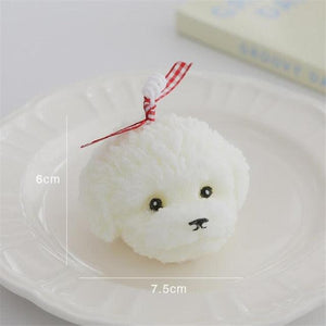 Handmade Scented Candles Creative Teddy Dog Candles Cute Bear Birthday Candles Bear Shaped Cool Candles Scented Funky Candles Aesthetic Candles Birthday Cake Decoration Cake Topper Decor For Baby ShoweAromatherapy Teddy Bear Shape Candle Gift