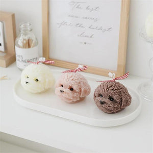 Handmade Scented Candles Creative Teddy Dog Candles Cute Bear Birthday Candles Bear Shaped Cool Candles Scented Funky Candles Aesthetic Candles Birthday Cake Decoration Cake Topper Decor For Baby ShoweAromatherapy Teddy Bear Shape Candle Gift