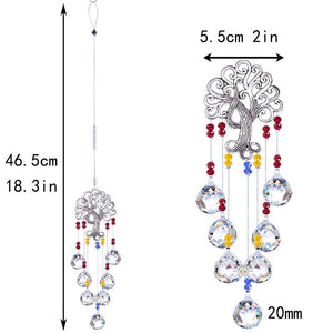 Hanging Crystal With Ball Prism Rainbow Maker Tree of Life Decor For Garden Window Rainbow Maker with Chain for Easy Hanging Outdoor Home Kids Room Window
