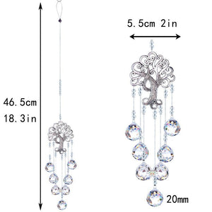 Hanging Crystal With Ball Prism Rainbow Maker Tree of Life Decor For Garden Window Rainbow Maker with Chain for Easy Hanging Outdoor Home Kids Room Window