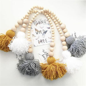 Hanging Nordic Wooden Beads Ornament Double Star Moon Kids Room Decoration Baby Crib Tent Hanging Pendant Wall Decor Photography Props Baby Mobile For Crib Moon and Stars Baby Nursery Ceiling Crib Mobile Kids Room Hanging Decor