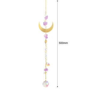Hanging Sun Catcher Moon Light With Chain Pendant Ornament Crystal Balls  Catcher Wind-chime Rainbow Maker Crystal Hanging  Window Curtain Chandelier Outdoor Garden Home Decor Christmas Day Party Wedding Decoration