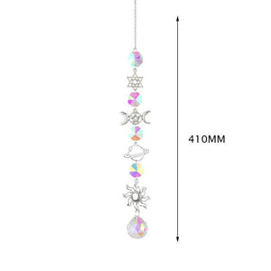 Hanging Sun Catcher Moon Light With Chain Pendant Ornament Crystal Balls  Catcher Wind-chime Rainbow Maker Crystal Hanging  Window Curtain Chandelier Outdoor Garden Home Decor Christmas Day Party Wedding Decoration