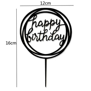 Happy Birthday Cake Topper Gold Cake Topper Acrylic Cake Topper Happy Birthday Cake Topper Cake Decoration Acrylic Letter Cake Toppers Party Supplies Happy Birthday Black Cake Decorations
