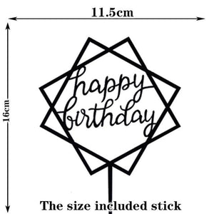 Happy Birthday Cake Topper Gold Cake Topper Acrylic Cake Topper Happy Birthday Cake Topper Cake Decoration Acrylic Letter Cake Toppers Party Supplies Happy Birthday Black Cake Decorations